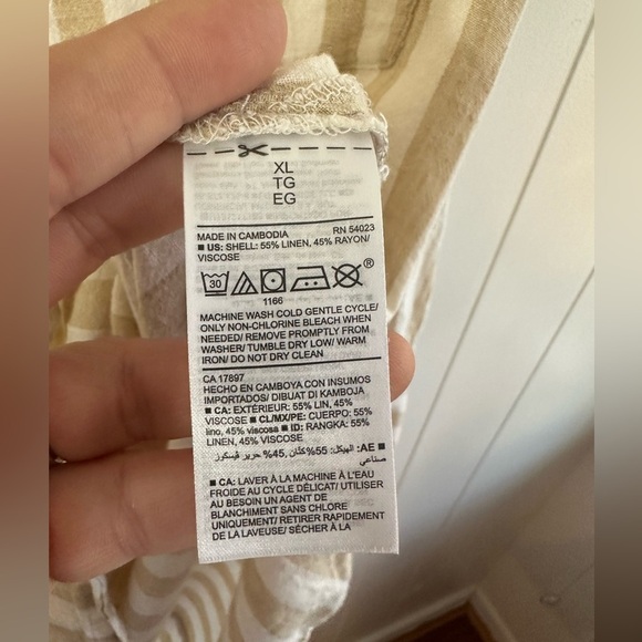 Old Navy Linen Blend Casual Striped Women’s Top Size XL - Picture 5 of 6